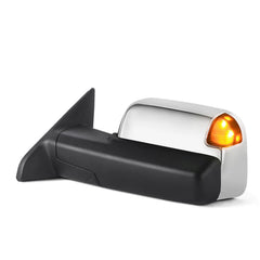 MOSTPLUS Chrome Mirrors For 2009-2018 Ram 1500, 2010-2018 Ram 2500/3500 w/Power Heating & Turn Light & Puddle Lights & Daytime Running Light (Set of 2)