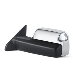 MOSTPLUS Chrome Mirrors For 2009-2018 Ram 1500, 2010-2018 Ram 2500/3500 w/Power Heating & Turn Light & Puddle Lights & Daytime Running Light (Set of 2)