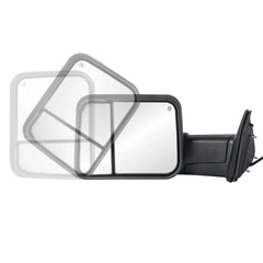 MOSTPLUS Chrome Mirror For 2009-2018 Dodge Ram 1500, 2010-2018 2500/3500 w/Power Heating & Turn Light & Puddle Lights (Set of 2)