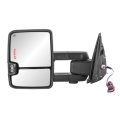 MOSTPLUS Black Mirrors For 2002-2008 Dodge Ram 1500, 2003-2009 Dodge Ram 2500/3500 w/Power Heating & Turn Light & Puddle Lights & DRL (Set of 2)