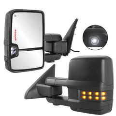 MOSTPLUS Black Mirrors For 2009-2018 Ram 1500, 2010-2018 Ram 2500/3500 w/Power Heating & Turn Light & Puddle Lights & Temp Sensor (Set of 2)