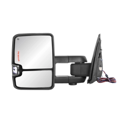 Black Power Heated Tow Mirror For 2009-2018 Dodge Ram 1500 w/Sequential Turn Signal (Set of 2)