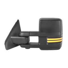 Black Power Heated Tow Mirror For 2009-2018 Dodge Ram 1500 w/Sequential Turn Signal (Set of 2)