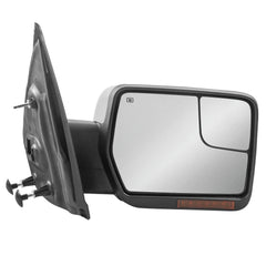 MOSTPLUS Chrome Towing Mirrors For 2004-2014 Ford F150 F-150 Power Heated w/Puddle Light, Sequential Turn Light (Set of 2)