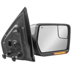 MOSTPLUS Chrome Towing Mirrors For 2004-2014 Ford F150 F-150 Power Heated w/Puddle Light, Sequential Turn Light (Set of 2)
