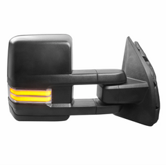 MOSTPLUS Black Power Heated Tow Mirrors For 1999-2016 Ford F-250 F350 F450 F550 Super Duty w/Sequential Turn Light (Set of 2)