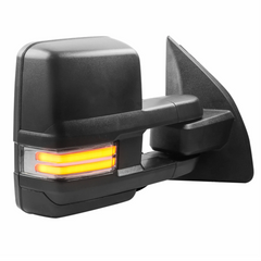 MOSTPLUS Black Power Heated Tow Mirrors For 1999-2016 Ford F-250 F350 F450 F550 Super Duty w/Sequential Turn Light (Set of 2)