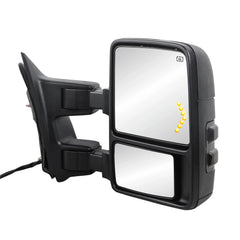 MOSTPLUS Towing Mirror For 2008-2016 Ford F250 F350 F450 F550 Super Duty Power Heated Mirror w/Turn Light (Set of 2)