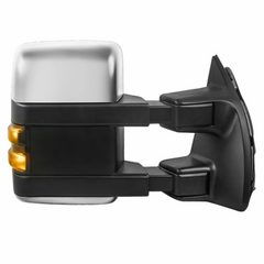 MOSTPLUS Chrome Power Heated Towing Mirror For 2008-2016 Ford F250 F350 F450 F550 Super Duty w/Turn Light (Set of 2)