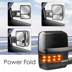 MOSTPLUS Power Fold Heated Tow Mirrors w/ Turn Signal For 2014-2018 Silverado Sierra 1500
