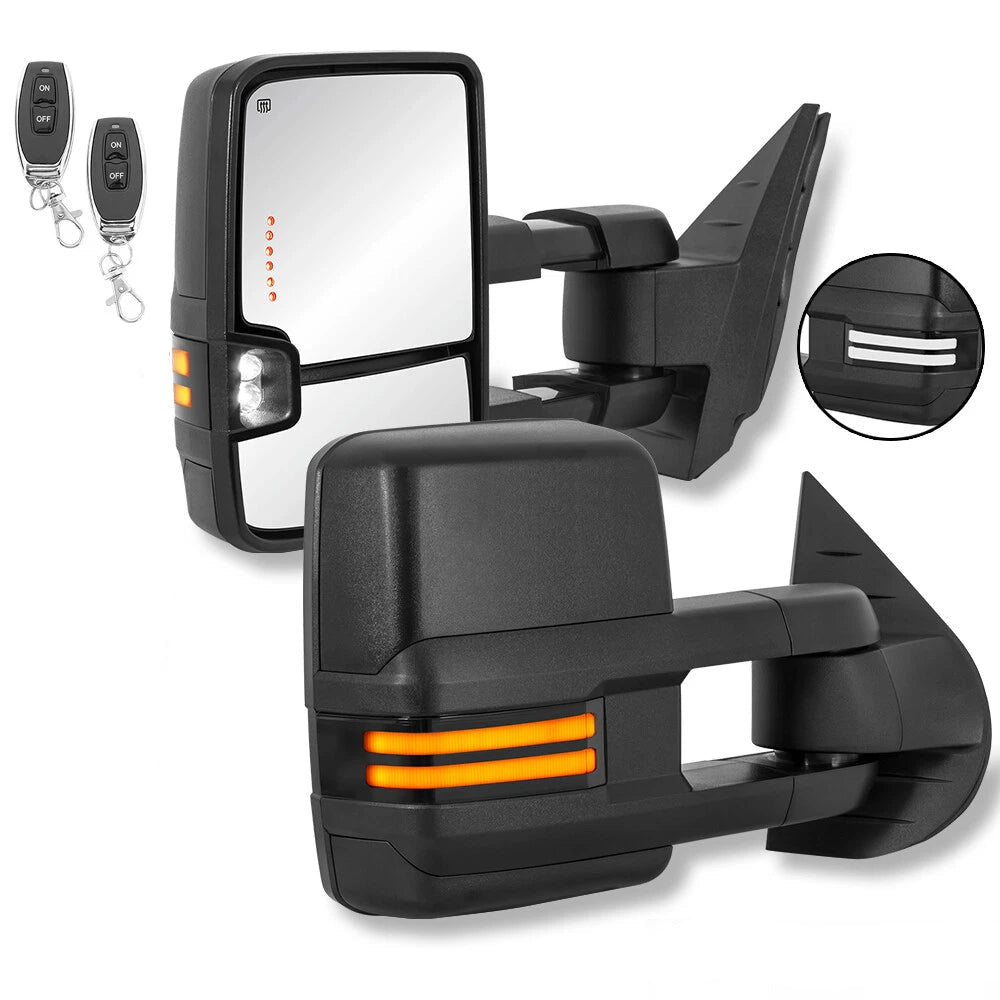 MOSTPLUS Power Folding Tow Mirrors For 2007-2013 Suburban Yukon