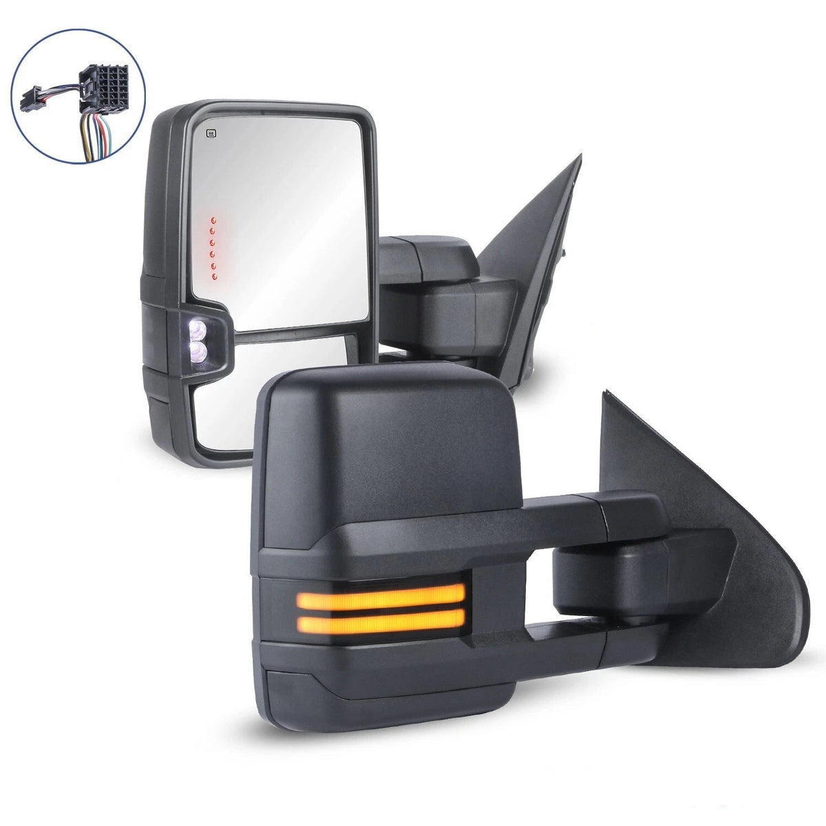 MOSTPLUS Switchback Power Fold Tow Mirrors For 2014-2018 Silverado Sierra 1500